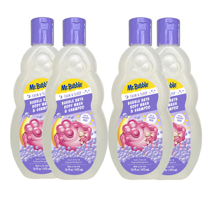 Mr. Bubble front packaging showing calming 3in1 formula and benefits