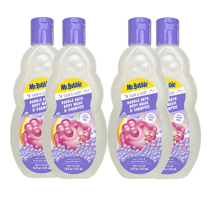 Mr. Bubble front packaging showing calming 3in1 formula and benefits