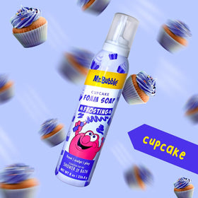 Mr. Bubble frosting nozzle close-up highlighting easy-squeeze design benefit