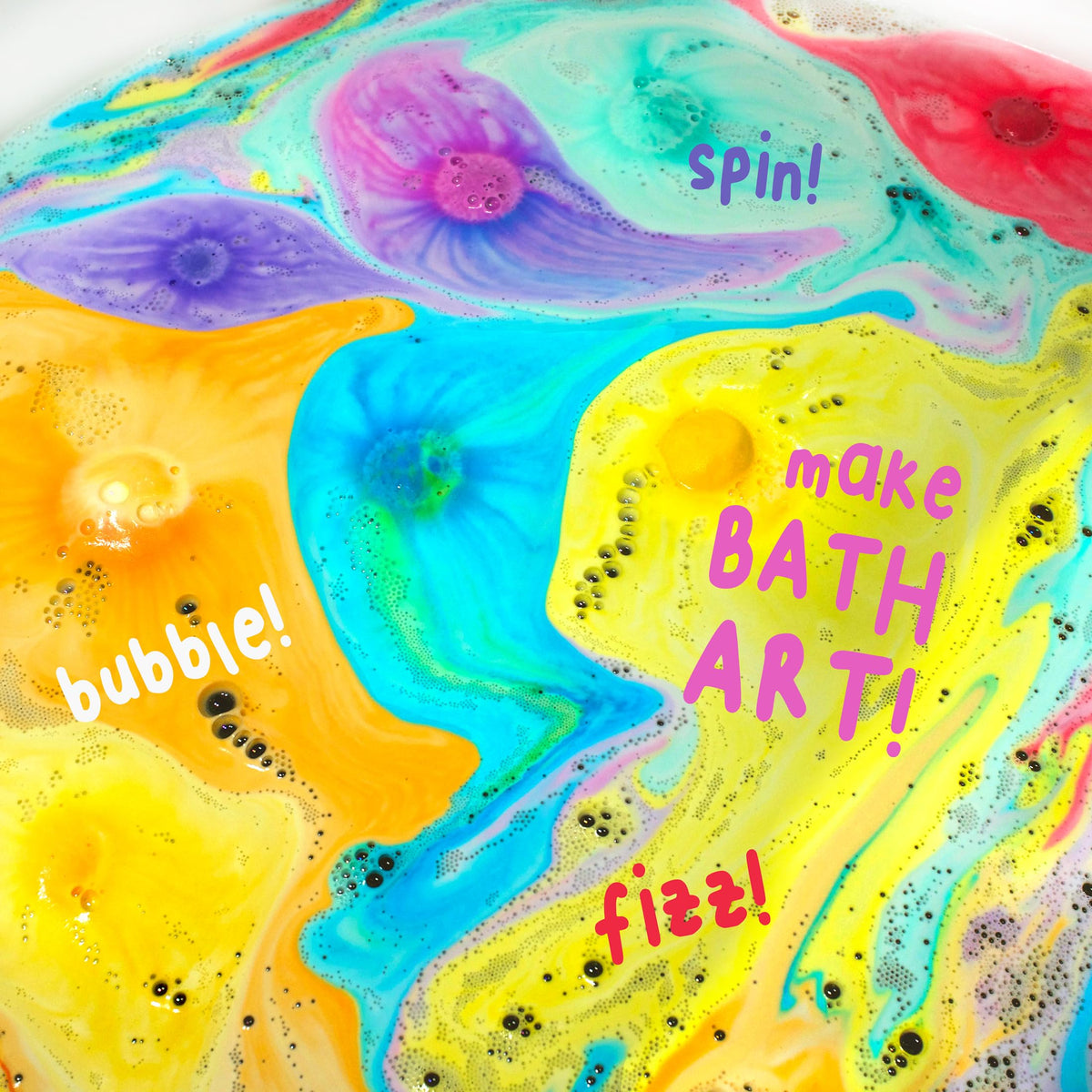 Close-up of Mr. Bubble bath bomb texture highlighting quality finish and easy dissolving benefit