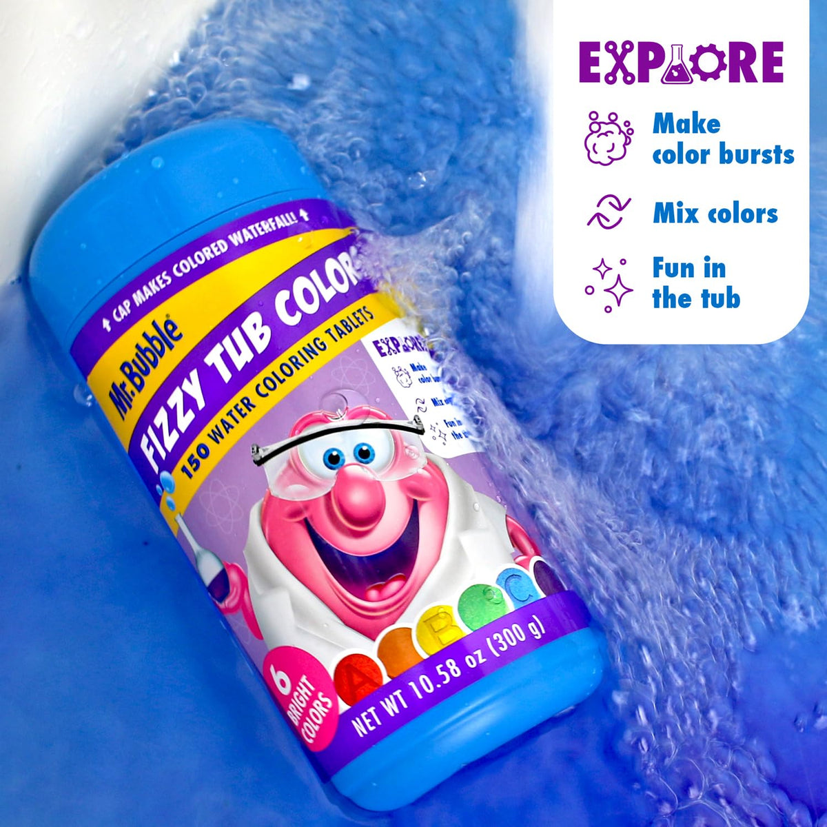 Mr. Bubble three jars stacked to show quantity and home storage convenience