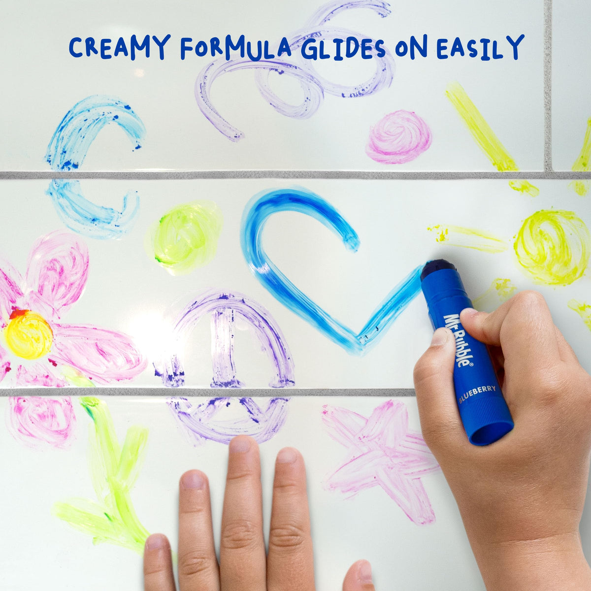 Family bathtub scene with Mr. Bubble paints illustrating creative, supervised bath play