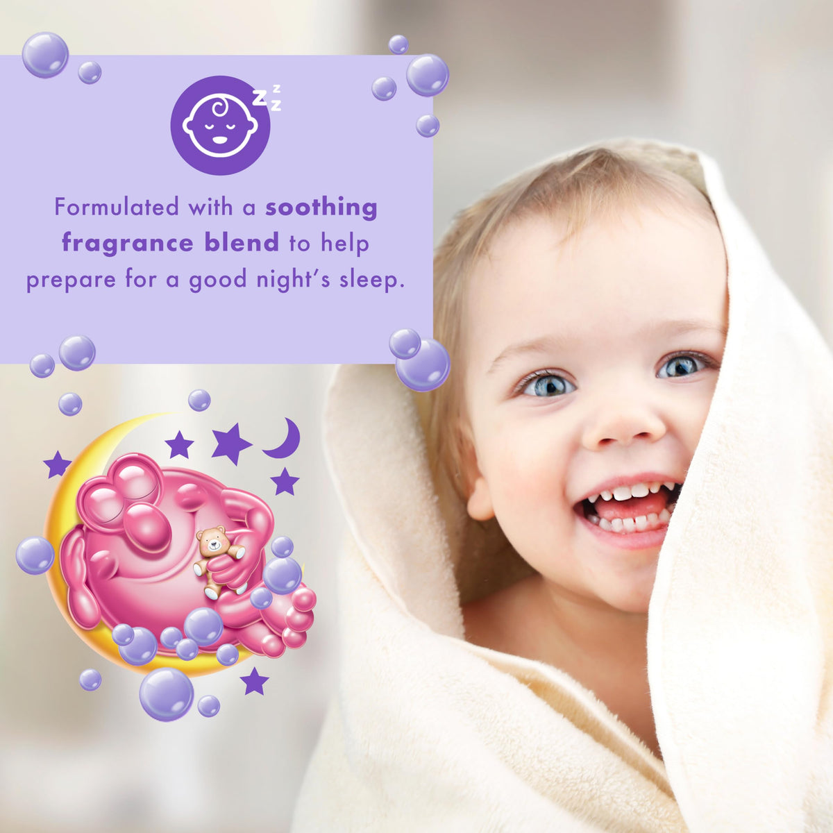 Dispensing Mr. Bubble foam into hand, gentle cleanse for hair and skin