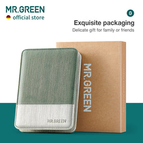 MR.GREEN case in a lifestyle scene showing stylish gifting and portability benefit