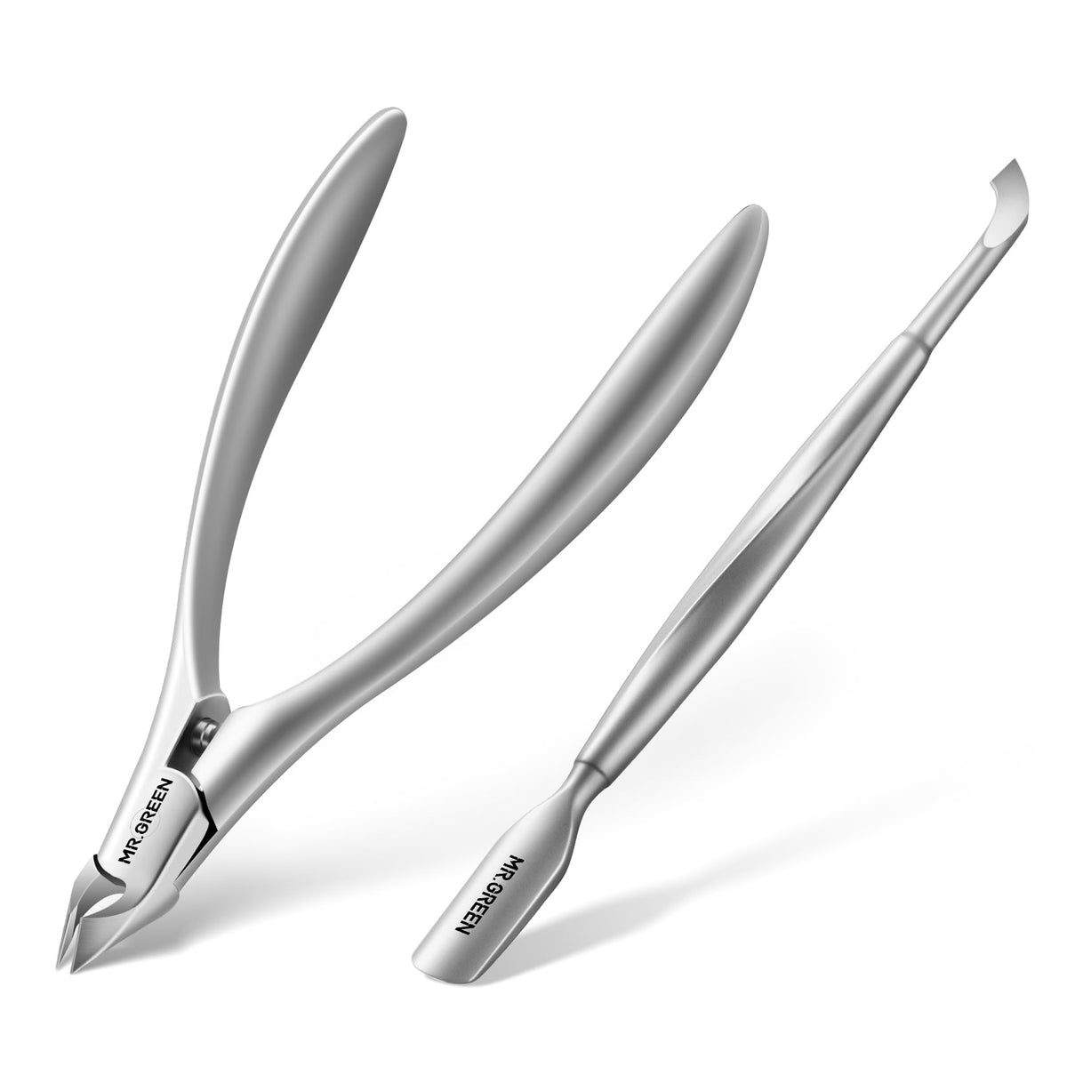 MR.GREEN front view of cuticle nippers showing precise silhouette and professional finish