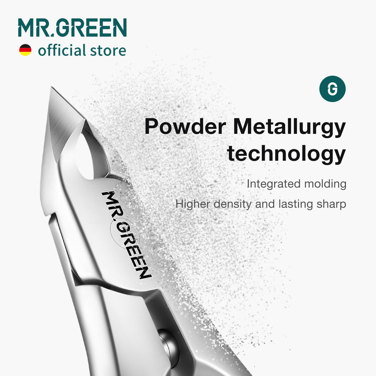 MR.GREEN cuticle nippers in use trimming hangnail for controlled, clean results