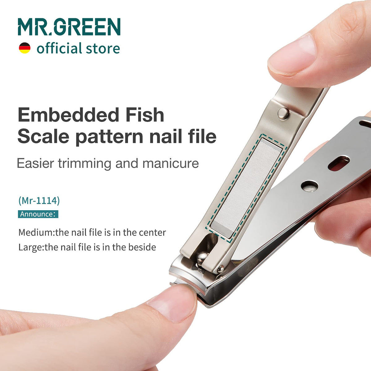 MR.GREEN cutting-edge profile demonstrating sharpness for thick and thin nails