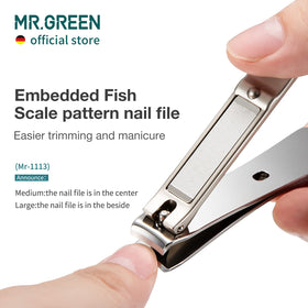 MR.GREEN trimming a thick toenail demonstrating strong cutting power benefit