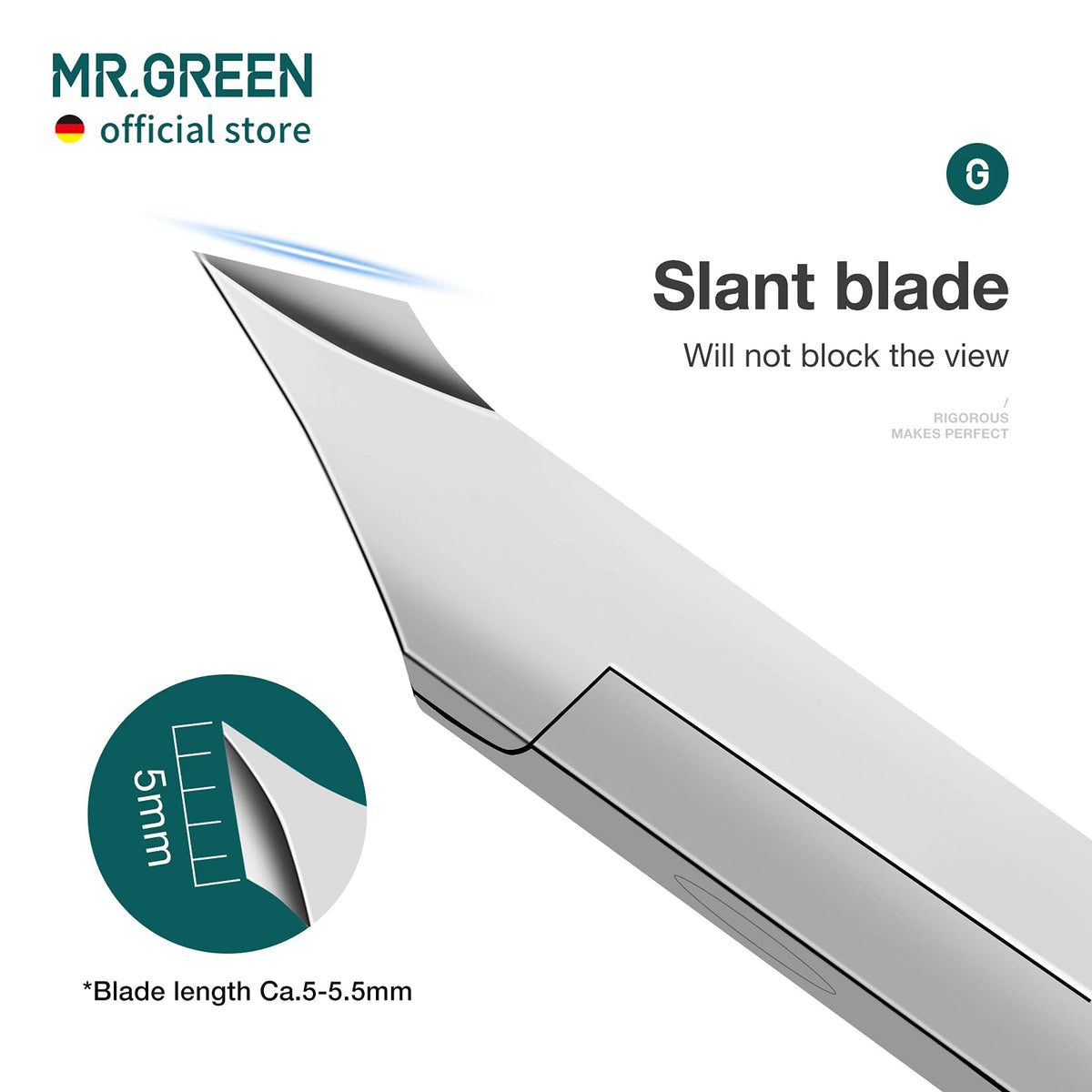 MR.GREEN ergonomic curved handle for comfortable grip and reduced hand fatigue