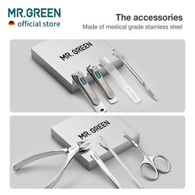 MR.GREEN using file and scissors demonstrating accurate shaping and neat results