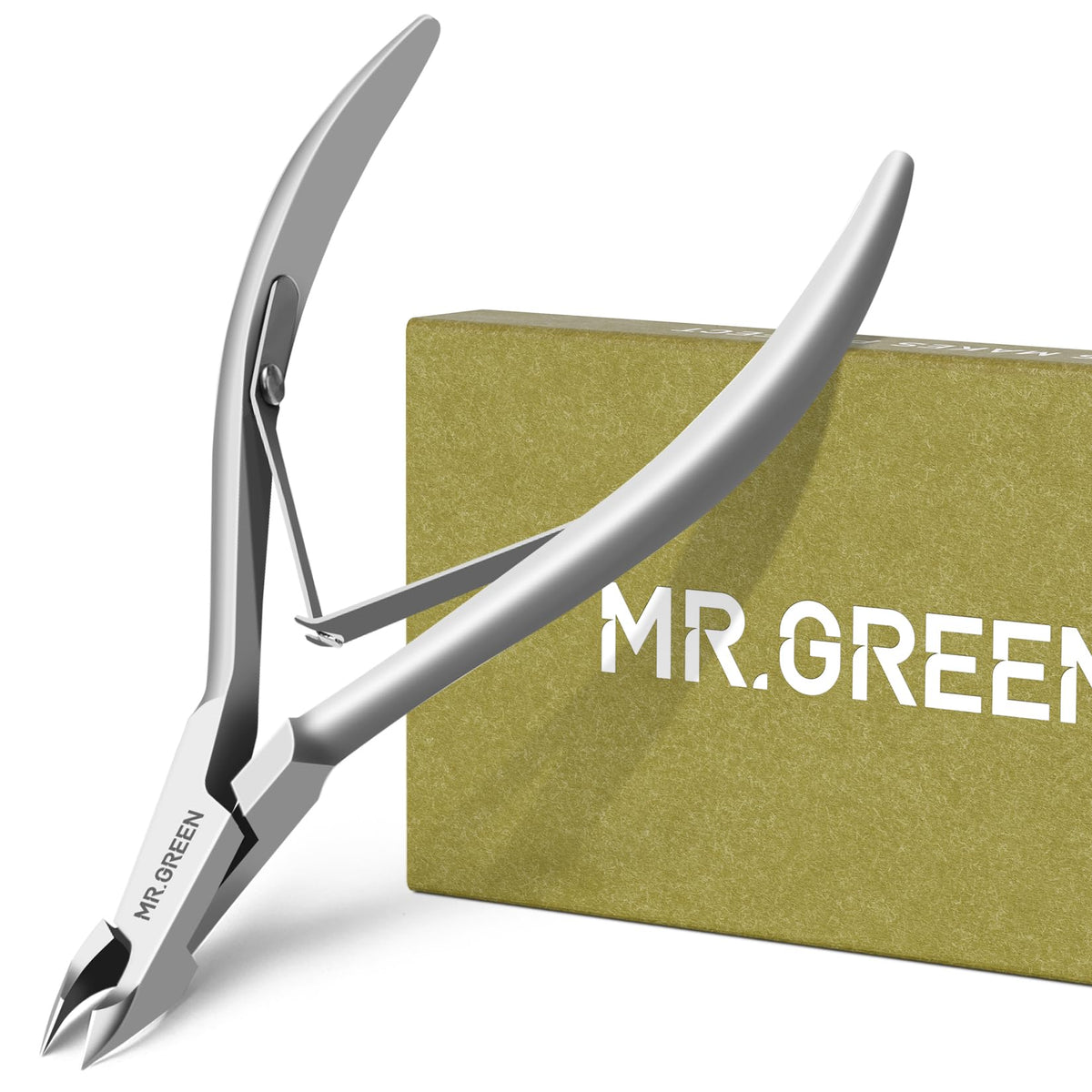 MR.GREEN front view of cuticle nippers showing clean professional finish and easy grip