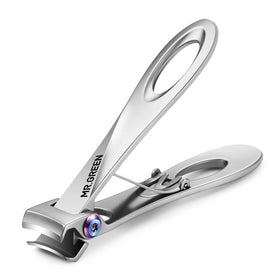 MR.GREEN front view of stainless steel wide jaw clippers, clear durable design and easy grip