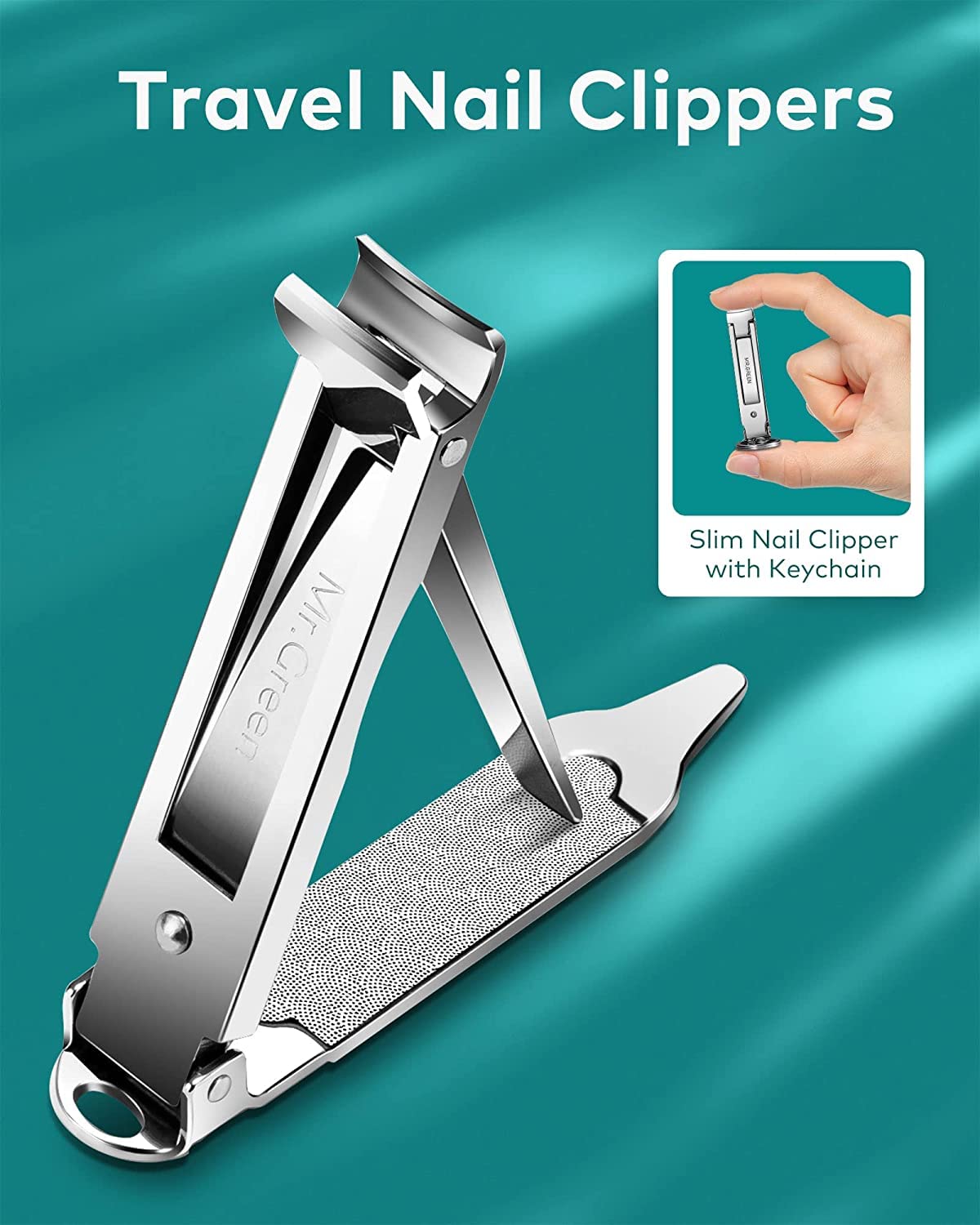 MR.GREEN integrated nail file close-up for smoothing and finishing nail edges