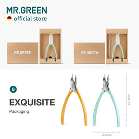 MR.GREEN packaging with included nail remover highlighting complete pedicure utility