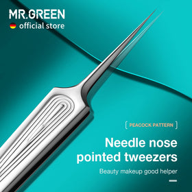 MR.GREEN close-up of pointed needle-nose tips demonstrating fine, secure grip