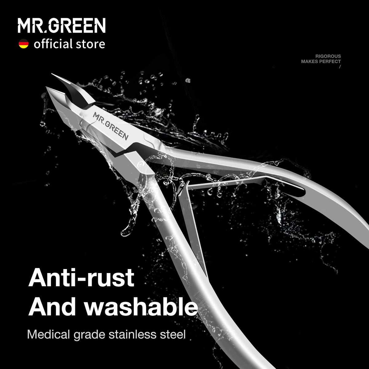 MR.GREEN in-hand scale comparison showing tool size and controlled trimming benefit
