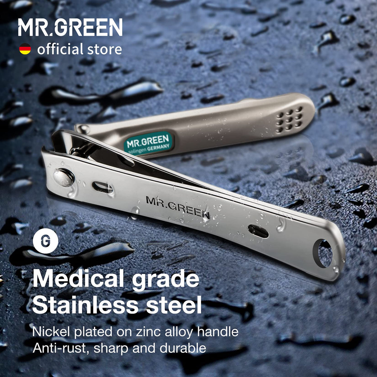 MR.GREEN clippers next to ruler showing medium size and scale advantage for home use