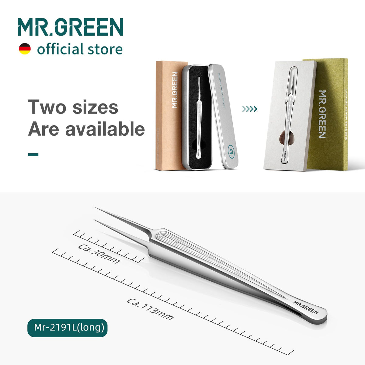 MR.GREEN stainless-steel finish detail demonstrating rust resistance and durability benefit