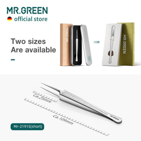 MR.GREEN tweezers beside a travel care kit indicating portability and durable construction