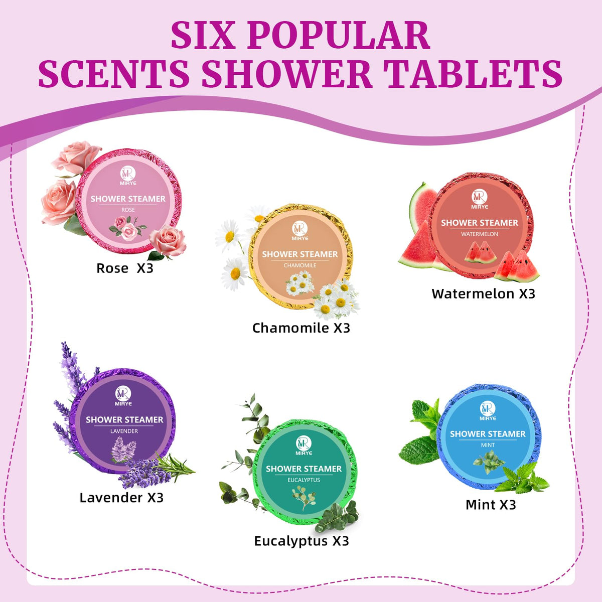 MR MIRYE individually wrapped shower tablet preserving scent for travel and storage