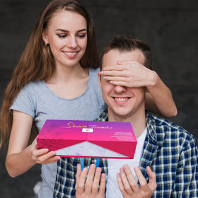 MR MIRYE tablet held in hand for scale showing compact travel-friendly size