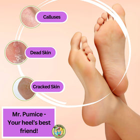 Close-up texture of Mr. Pumice purple PUMI Bar highlighting uniform coarse grit for reliable exfoliation