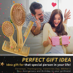 MRD paddle brush being used to gently massage scalp and smooth hair