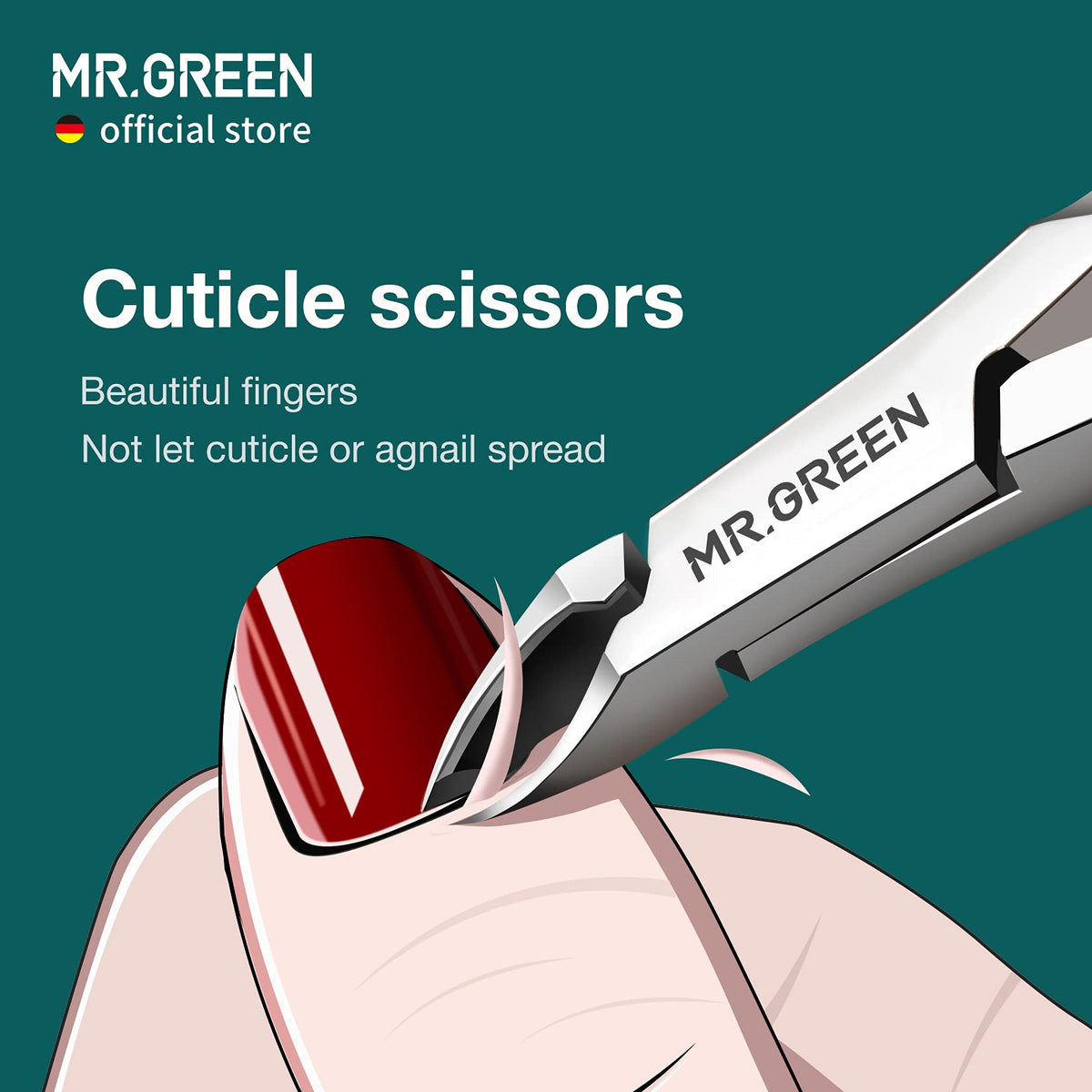 MR.GREEN close-up of blade edge highlighting sharp Seiko-style cutting precision