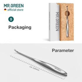 MR.GREEN placed on salon counter to convey professional, hygienic styling