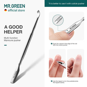 MR.GREEN manicure set on workstation conveying professional-ready grooming