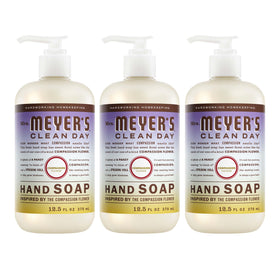 Mrs. MEYER'S front bottle showing Compassion Flower scent and clear labeling