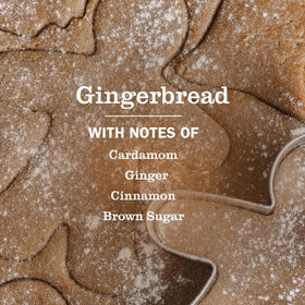 Mrs. MEYER'S label close-up displaying gingerbread scent notes and ingredient clarity