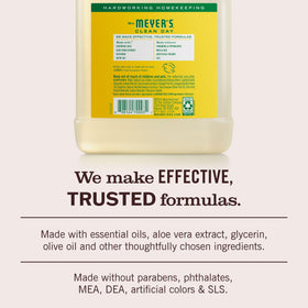 Mrs. Meyer's honeysuckle soap lather closeup demonstrating gentle moisturizing clean