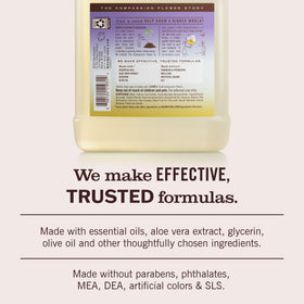 Hands lathering Mrs. MEYER'S hand soap showing gentle cleansing and moisturizing benefit