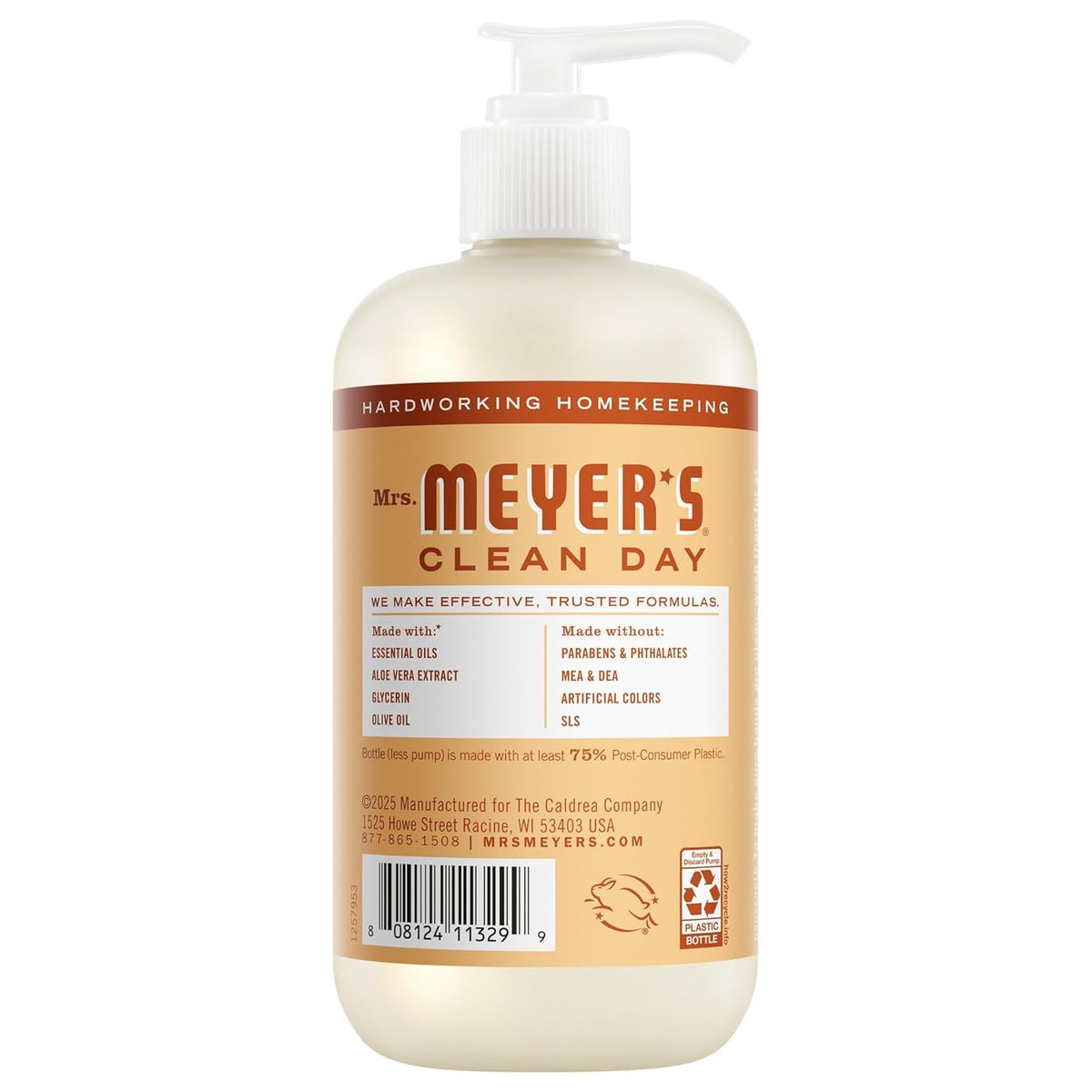 Mrs. MEYER'S Lavender pump dispensing foam for soft-feeling hands after washing