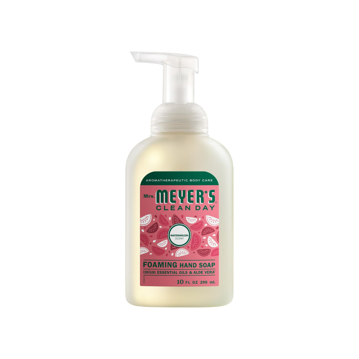 Mrs. Meyer's Lemon Verbena foam pump in use for quick foaming benefit