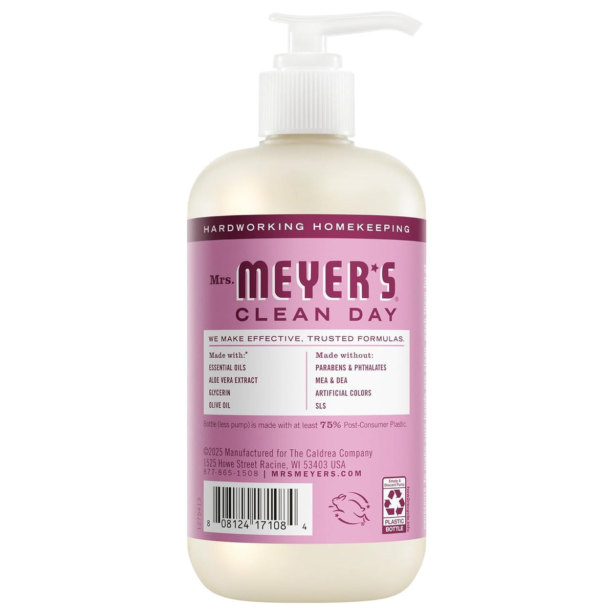 Mrs. MEYER'S Mint bottle with foam texture demonstrating gentle lather