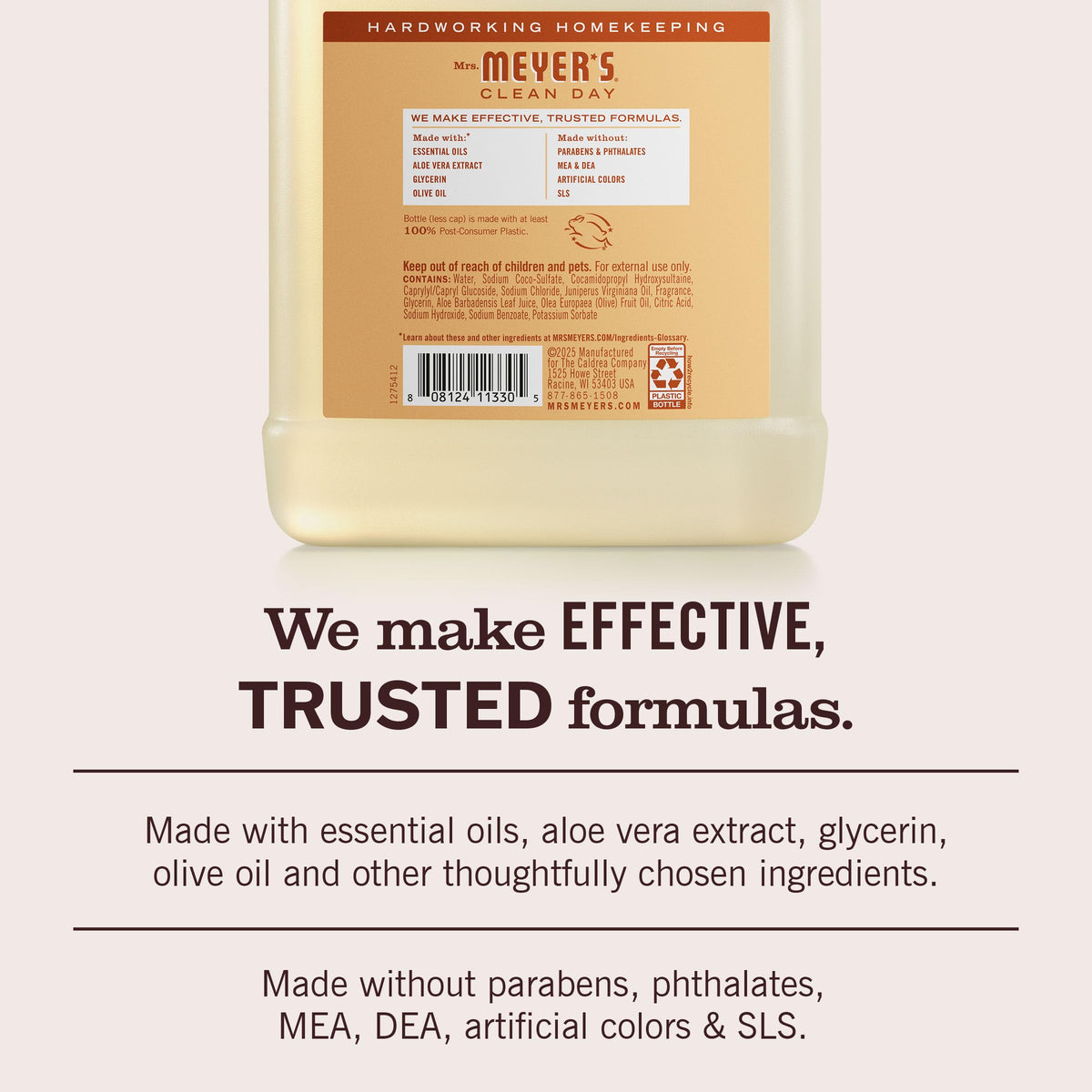 Mrs. MEYER'S foam on hands demonstrating gentle, moisturizing clean
