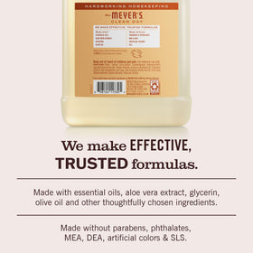 Mrs. MEYER'S foam on hands demonstrating gentle, moisturizing clean