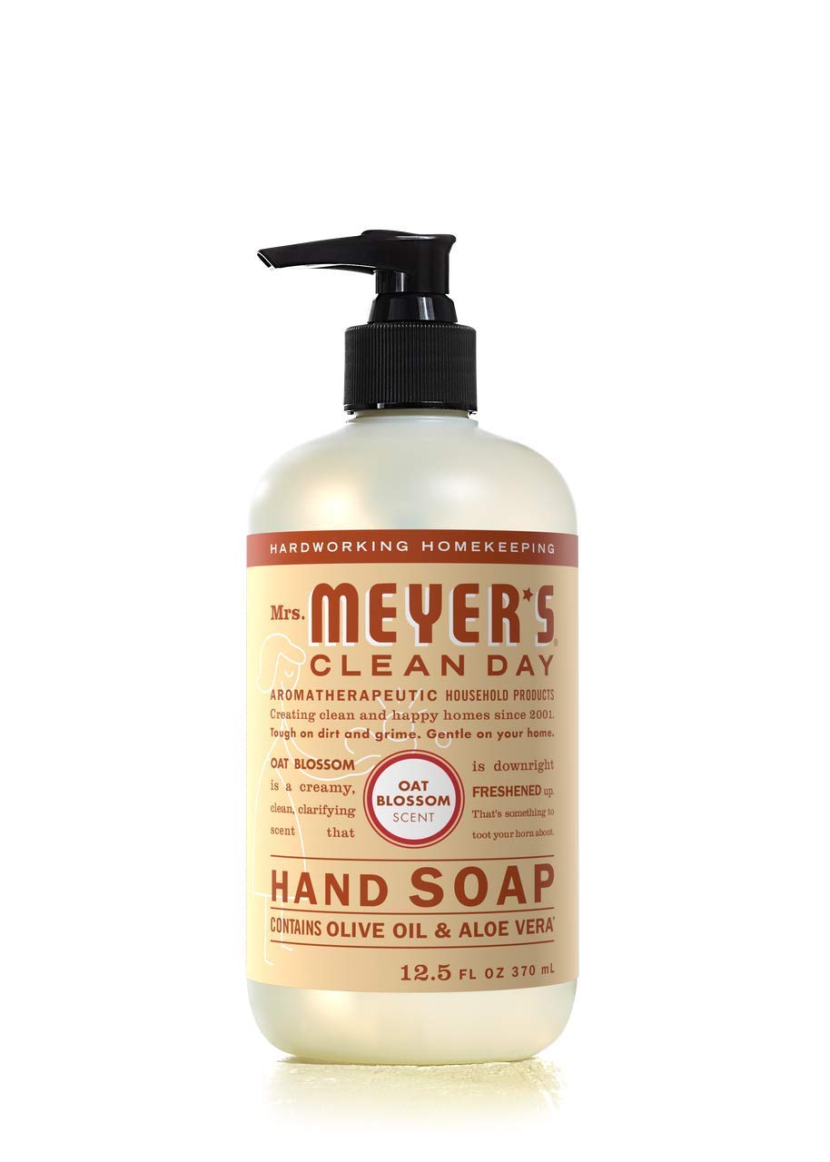 Mrs. MEYER'S Oat Blossom pump action demonstrating gentle lather and softening effect