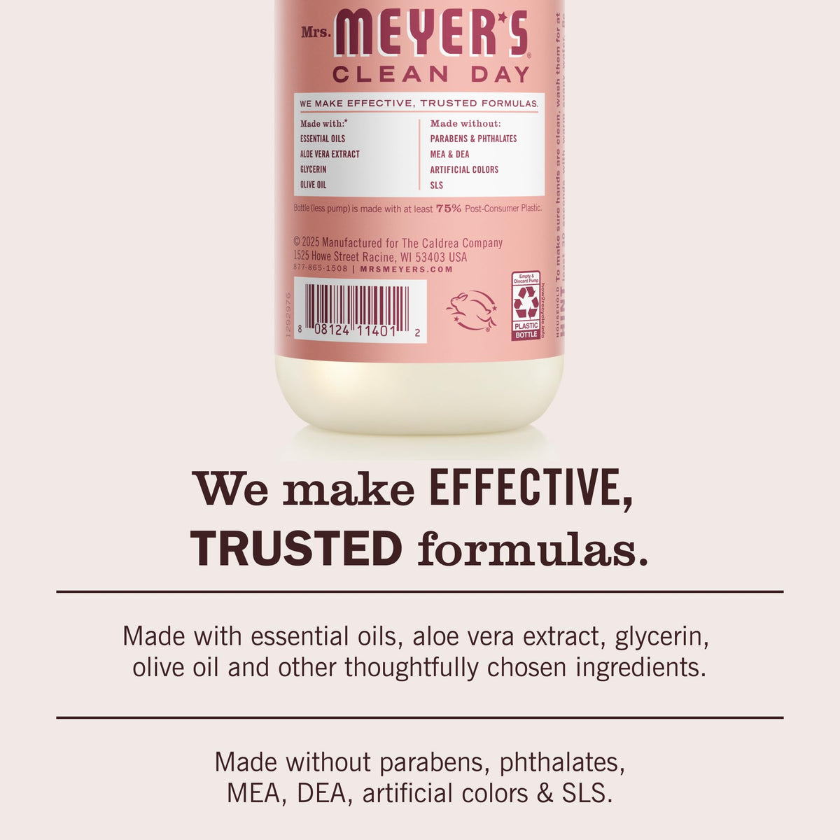Mrs. MEYER'S three-pack displayed on a bathroom sink suggesting ready supply