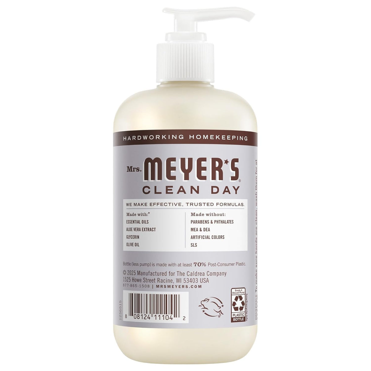 Mrs. MEYER'S Rosemary bottle beside fresh herbs indicating aromatic cleansing benefits