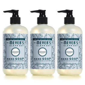 Mrs. MEYER'S front packaging showing Snowdrop scent and benefits