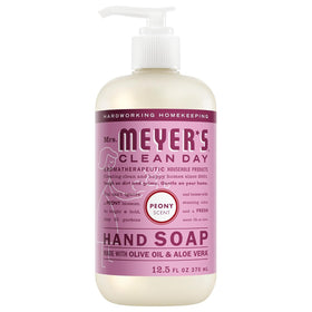 Mrs. MEYER'S three bottles side view highlighting label clarity and easy storage