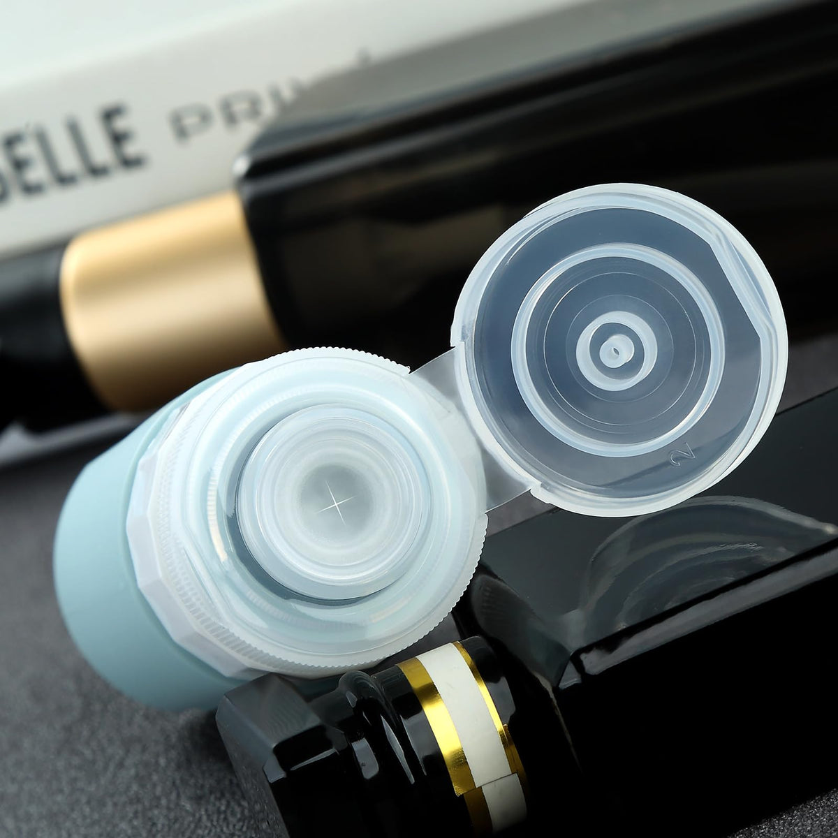 Mrsdry close-up of cap and nozzle demonstrating secure leakproof seal