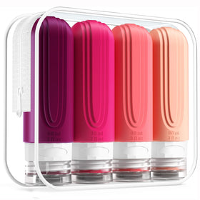Mrsdry front packaging showing four 3oz travel bottles and travel-ready benefits
