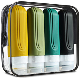 Mrsdry front packaging showing four travel bottles and TSA size benefit