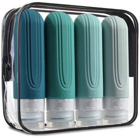 Mrsdry front packaging showing four 3oz travel bottles, travel‑ready protection