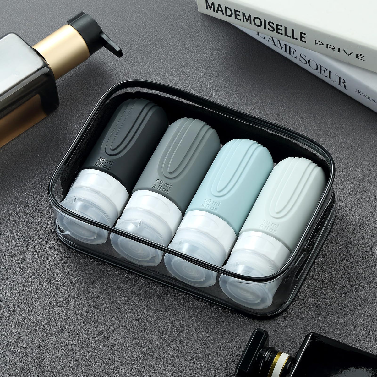 Mrsdry bottles packed in carry-on luggage to prevent suitcase leaks