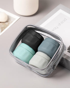 Mrsdry jars packed in a travel bag showing space-saving portability benefit
